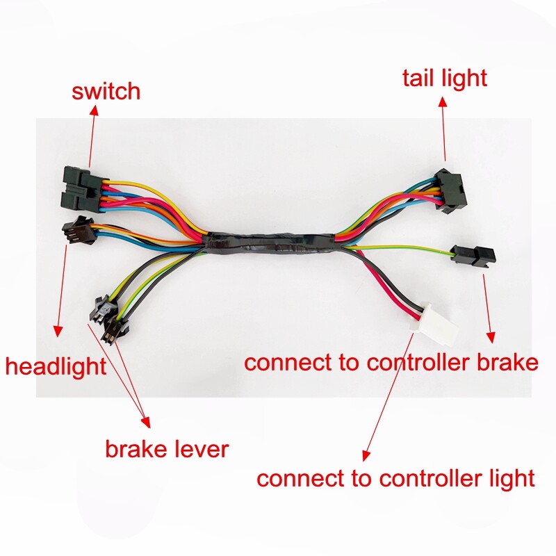 24/36/48V/60V Ebike Headlight and Tail Light Sets Electric Bicycle parts