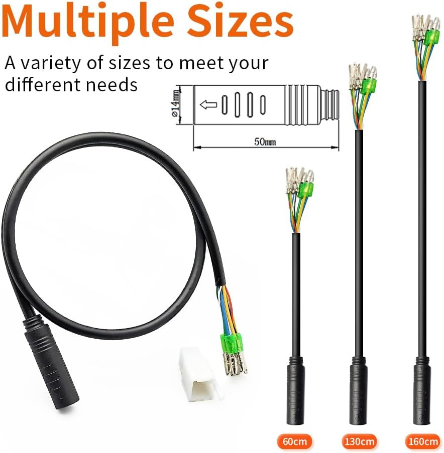 Hub Motor Convert Extension Cable 9 Pin Waterproof Connector 36V 48V 52V 250W-12