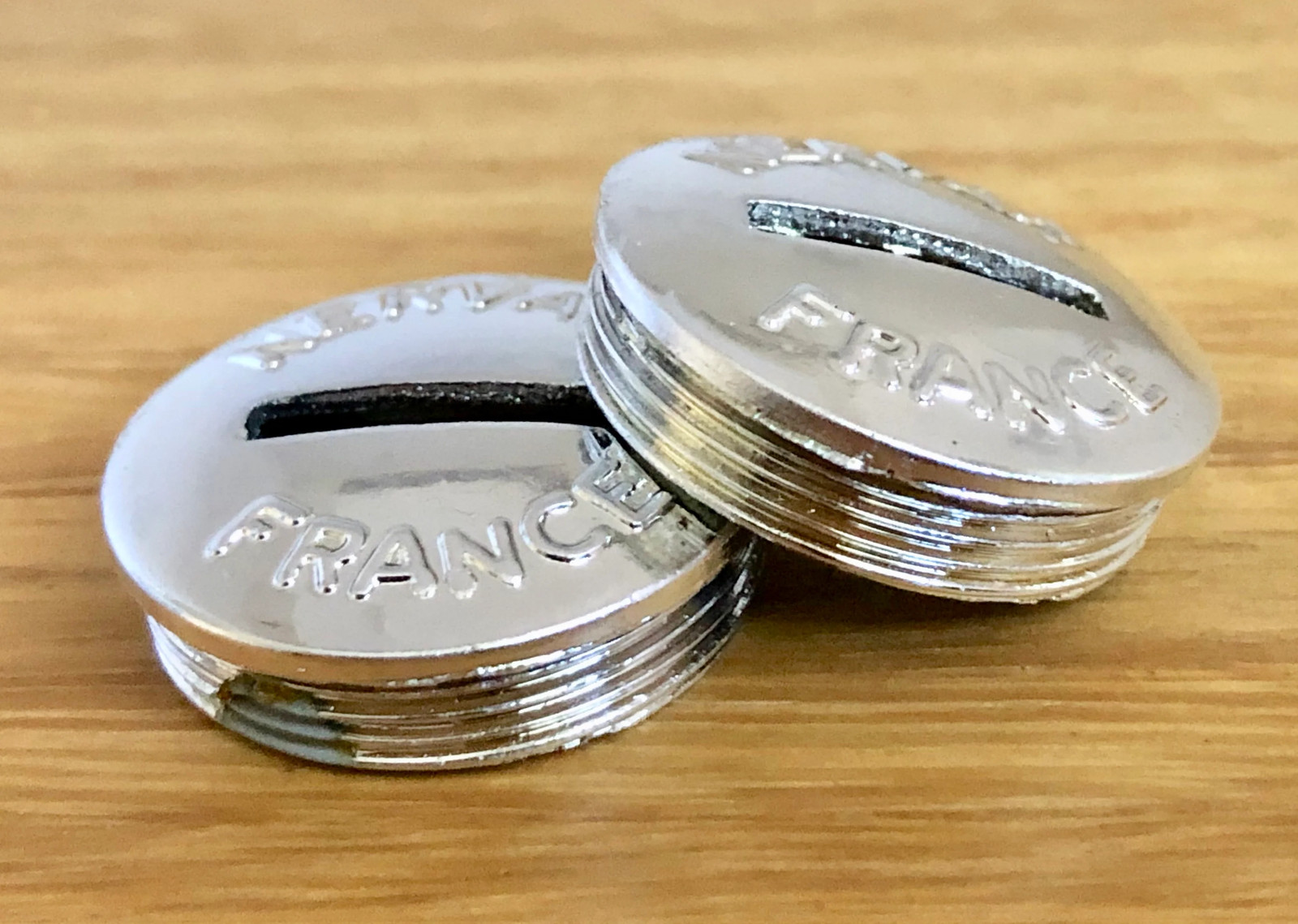 Nervar France Crank Caps – Chrome – old school bmx
