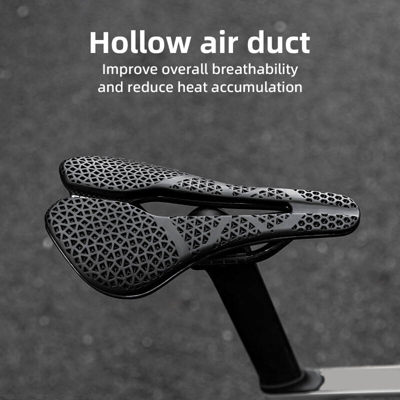 ROCKBROS 3D Printed Bicycle Saddle Ultralight Carbon Fiber Hollow Bike Saddle