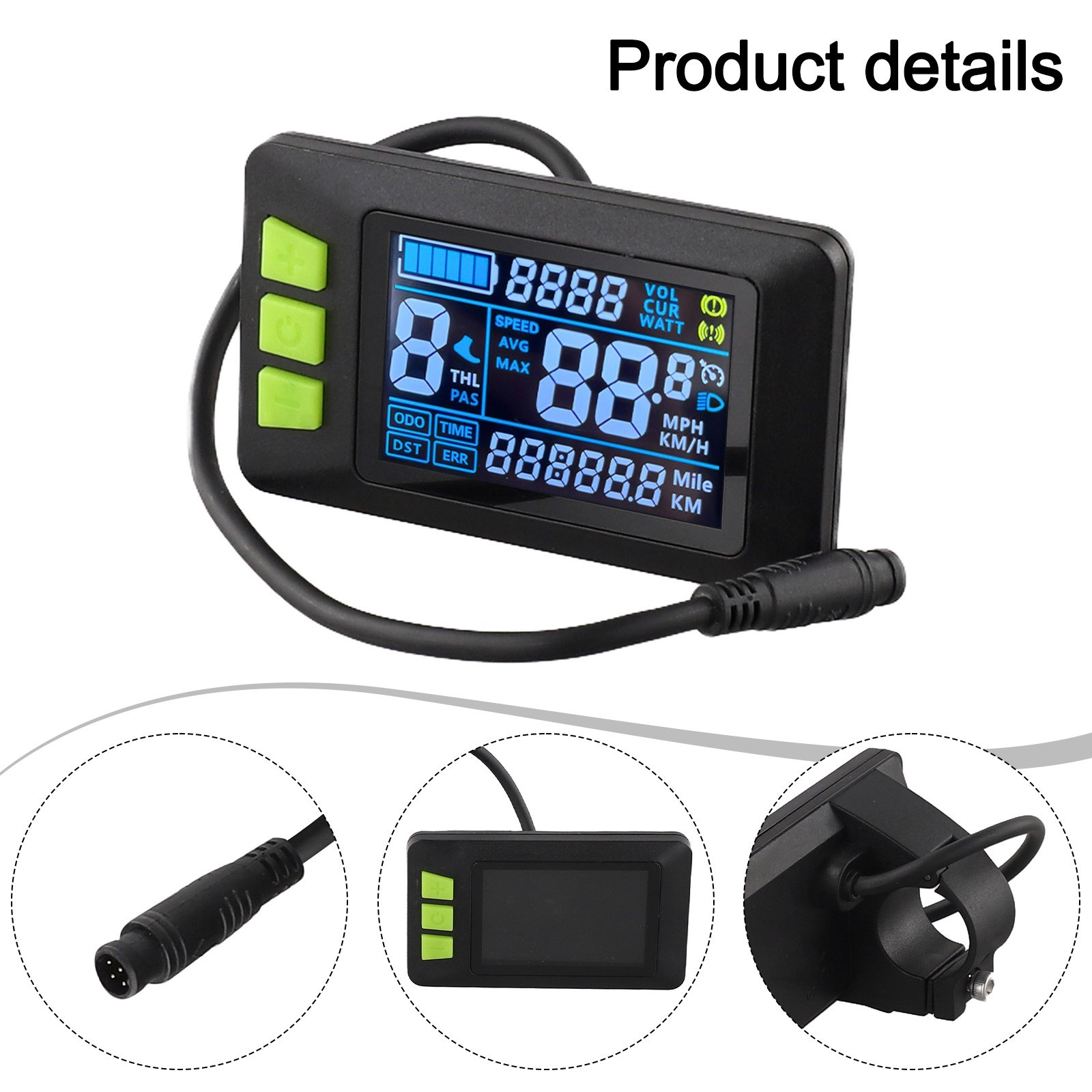 USB Enabled Intelligent LCD Display for Electric Bike Speed Monitoring