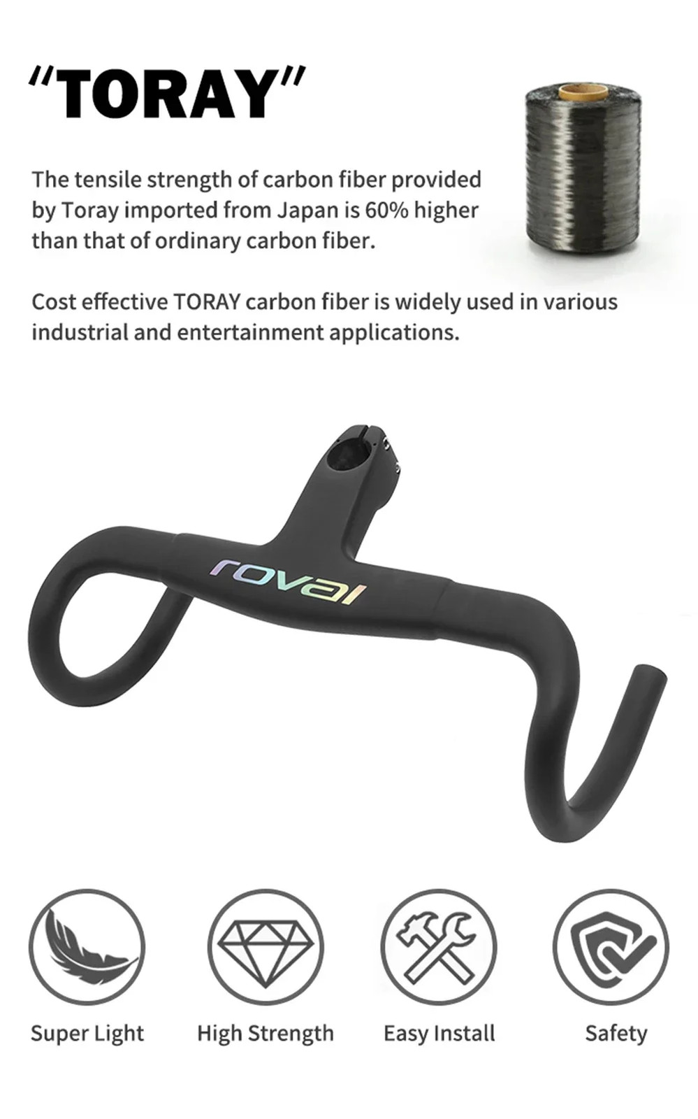 -11° Carbon Fiber Integrated Road Bike Handlebar Width 390/400/420/430mm