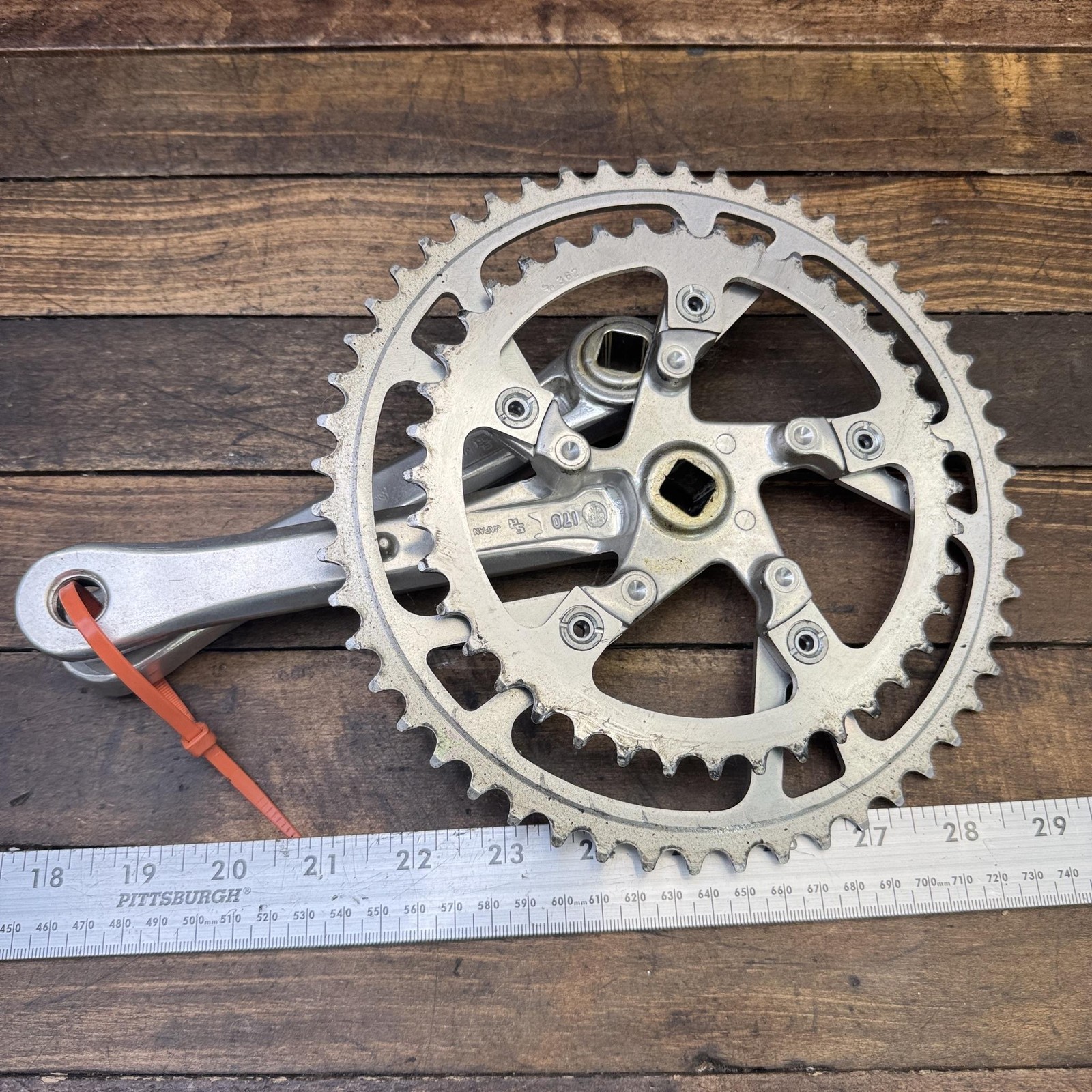 Vintage Sakae CR Crank Set Turbine Double 170 Mm 52 40t Silver Japan 1980s OG