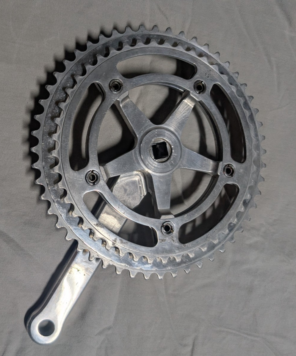 Vintage Nervar Star Crank 52/45 T 128 BCD France w/BSA Bottom Bracket