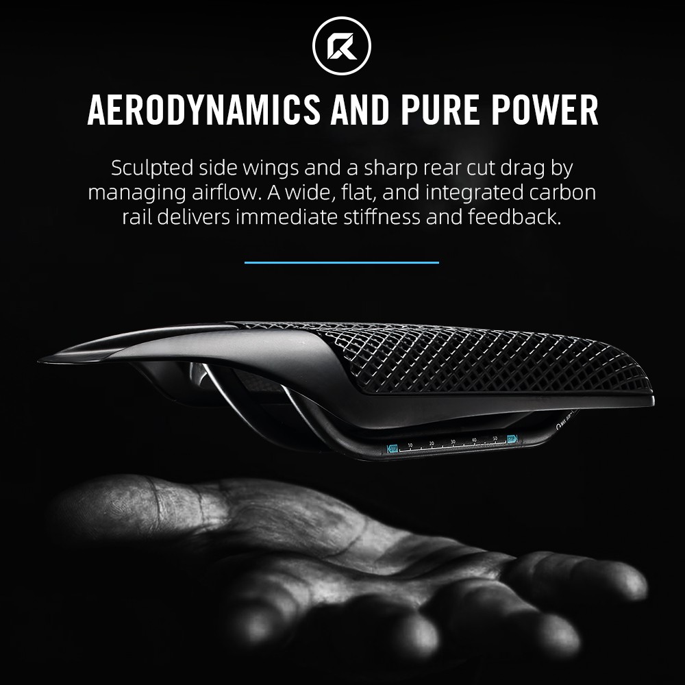 Full Carbon 3D Printed Triathlon Saddle Short Nose Wide Aero Design Carbon Shell