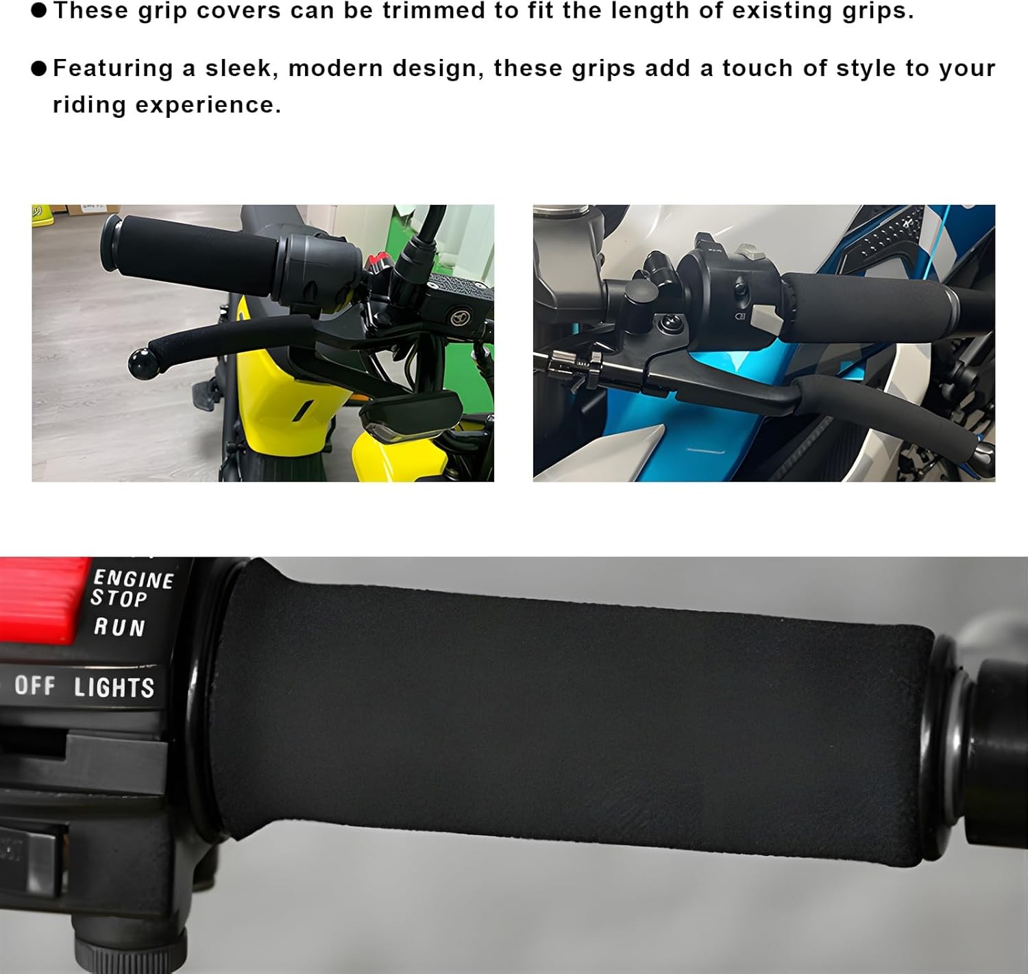 2 PCS Foam Handlebar Grips, Anti-Slip Motorcycle Bar Grip Comfortable Handle Cov