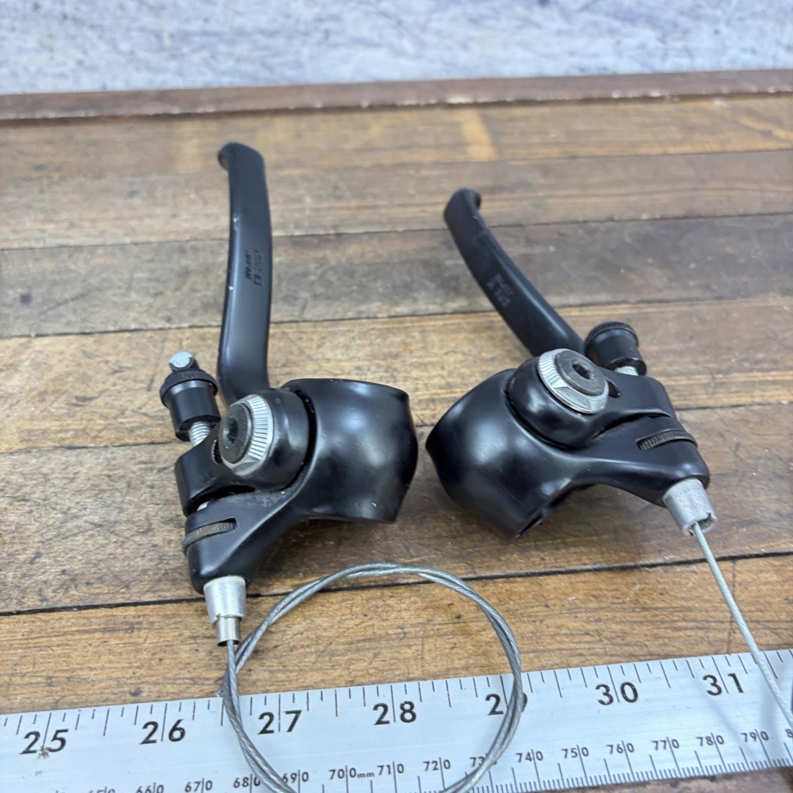 Vintage Dia-Compe Batwing 292 Brake Levers Pair Black Flat Bar MTB Japan
