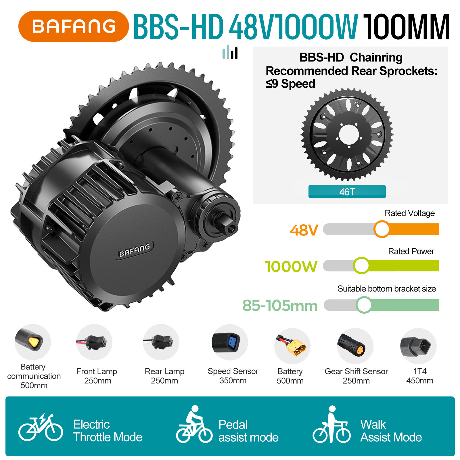 Bafang BBS-HD 48V 1000W Electric Bike Mid Drive Motor Kit Conversion Motor Kit