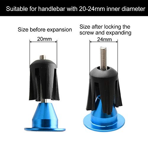 TOPCABIN Double Lock Bicycle (Aluminum Lock Plug+grips) Light blue 1 Pair