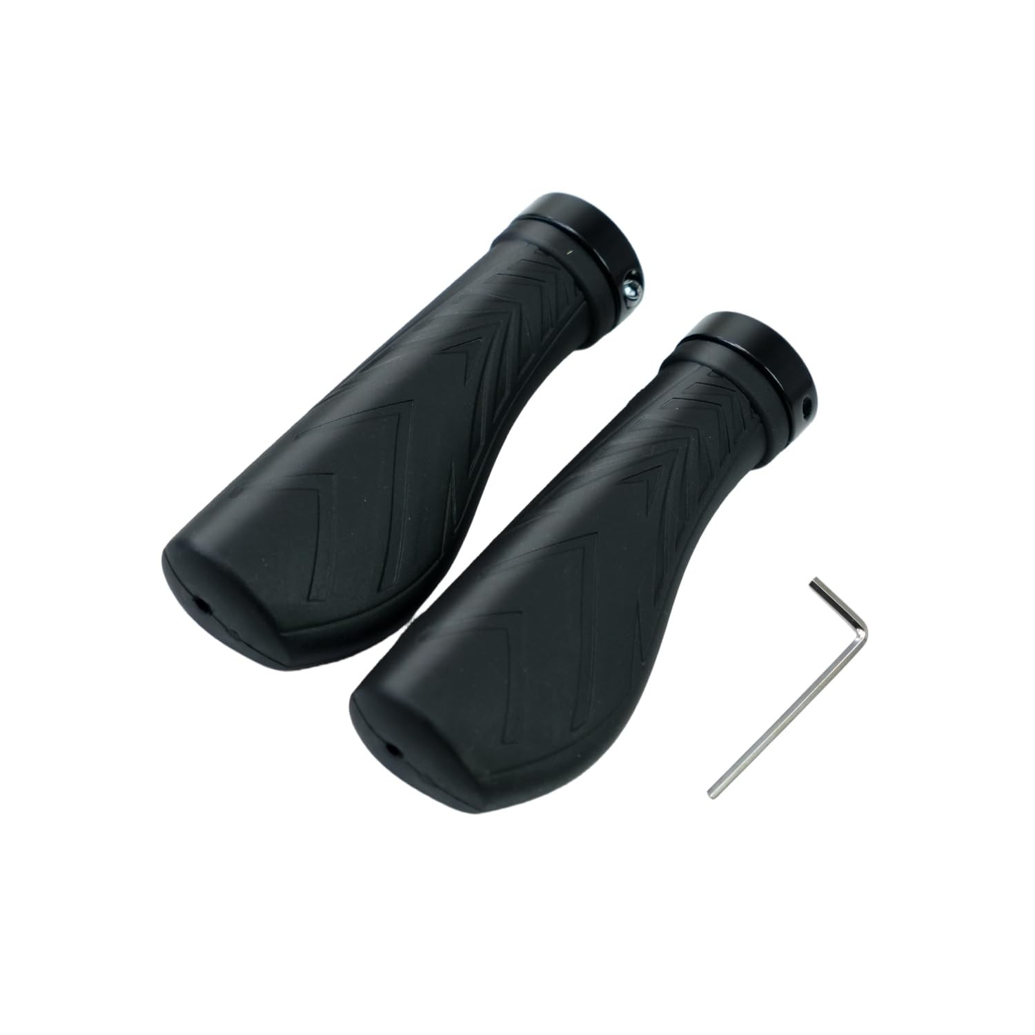 Ergonomic Bike Handlebar Grips G124BL, LockOn Bicycle Handle Grips with Alumi…