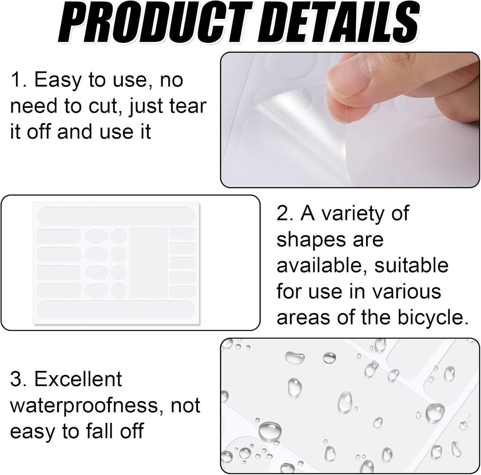 Bike Frame Protection Tape Sticker Set PVC Chainstay Guard Film for Mountain