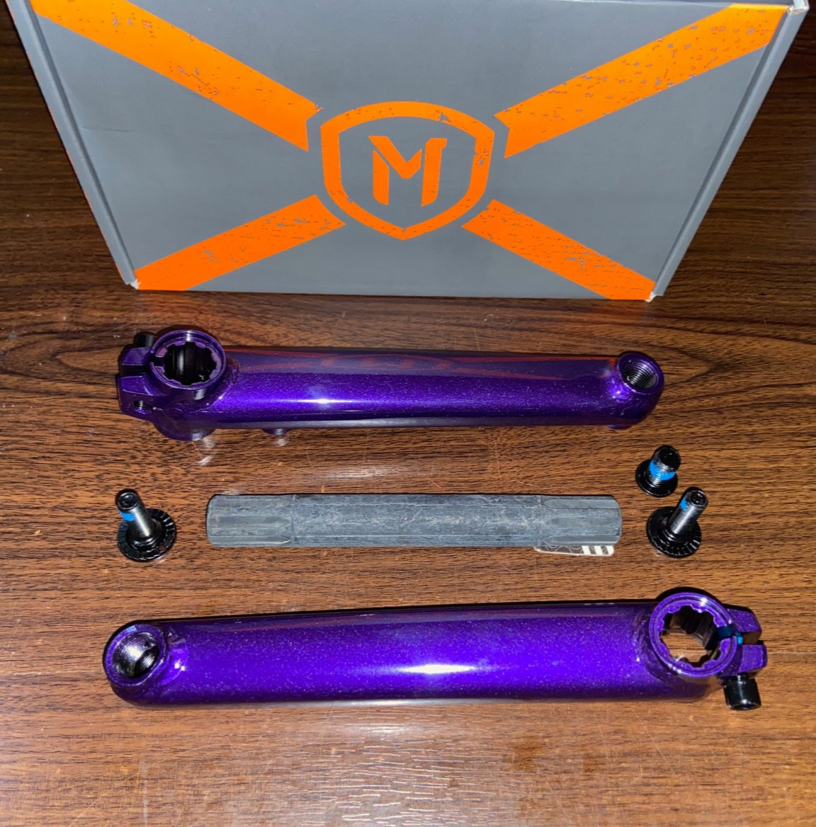 MISSION TRANSIT V2 BMX 3 pc CRANKS 170mm KINK SE SUBROSA RANT GT HARO PURPLE NEW