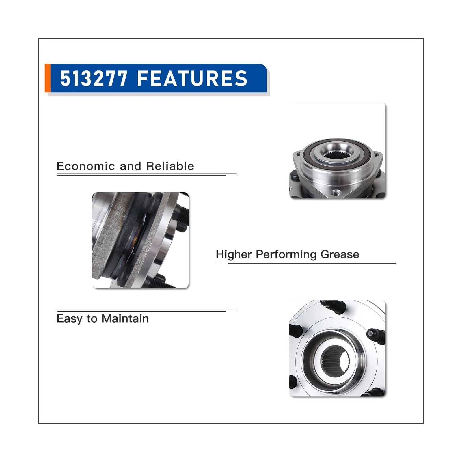 PAROD Pair 513277 Wheel Bearing and Hub Assembly Front/Rear Compatible with 0…