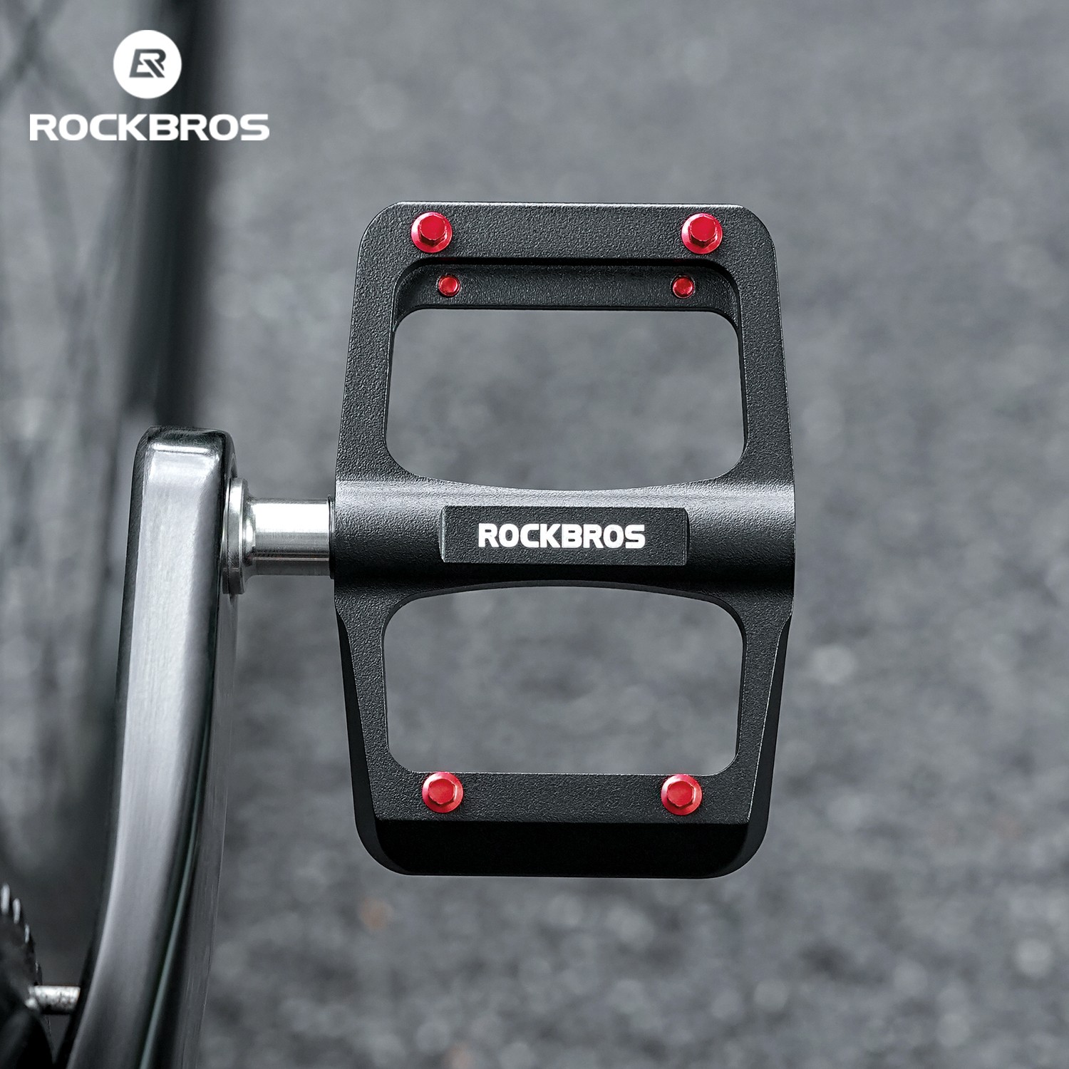 ROCKBROS Bicycle Pedals Black Flat MTB Pedals Magnesium Alloy 3 Bearings Durable