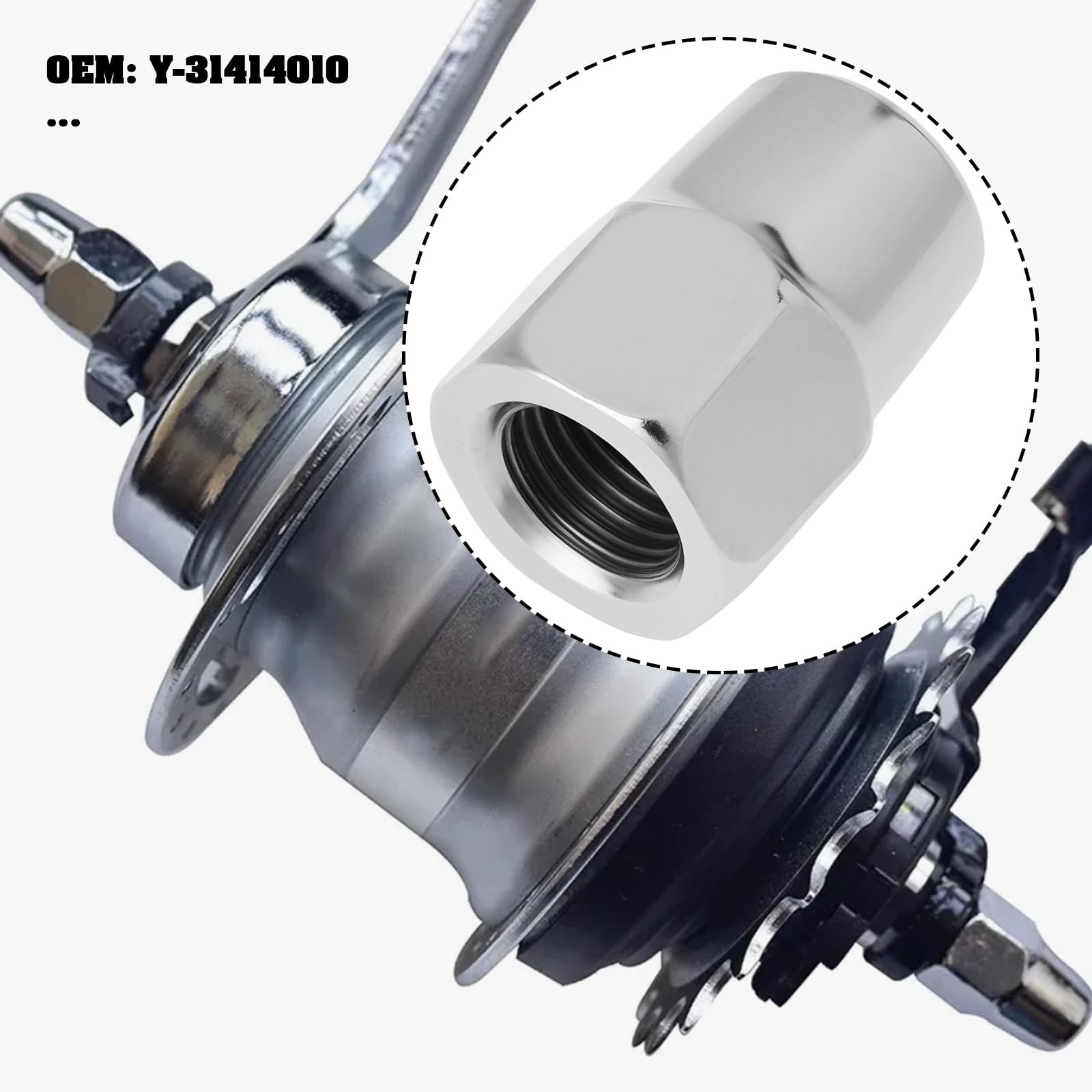 2pcs Bike Rear Wheel Hub 3/8 Inch Hat Nut Y-31414010 Track Bicycle Parts