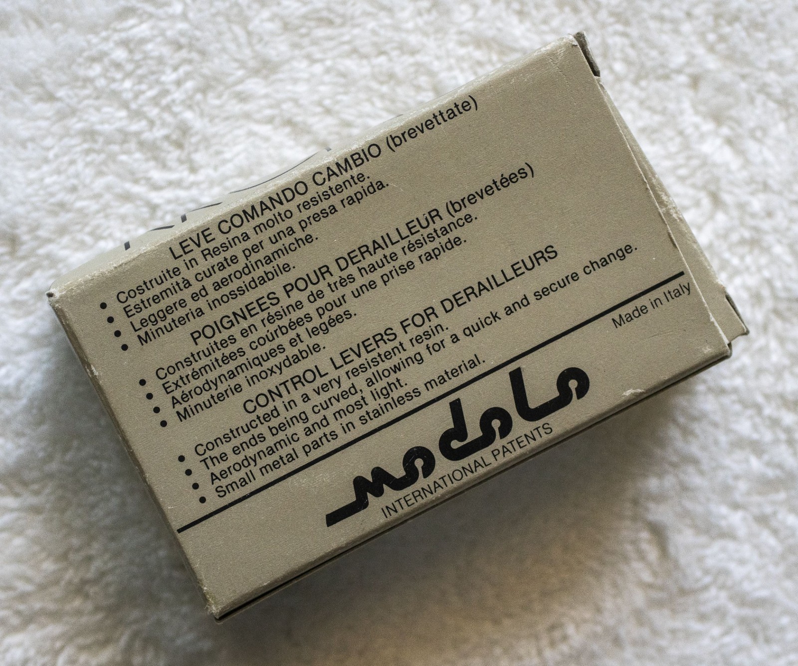 Vintage NOS NIB Italian Modolo Kronos carbon fiber downtube shifter set