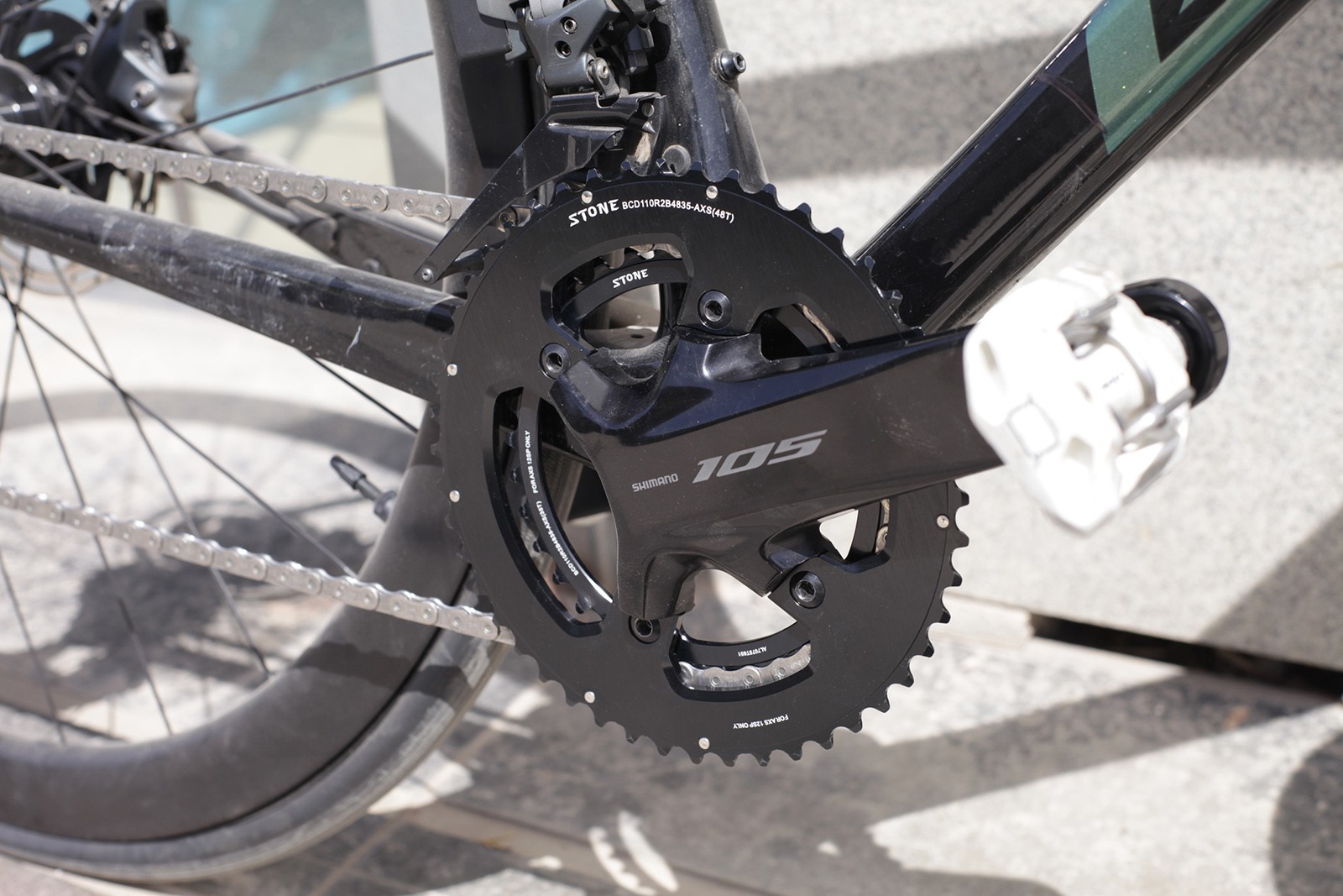 Stone 110bcd Double Chainring for AXS 12 Speed Flattop Shimano R7000 R8000 R9100