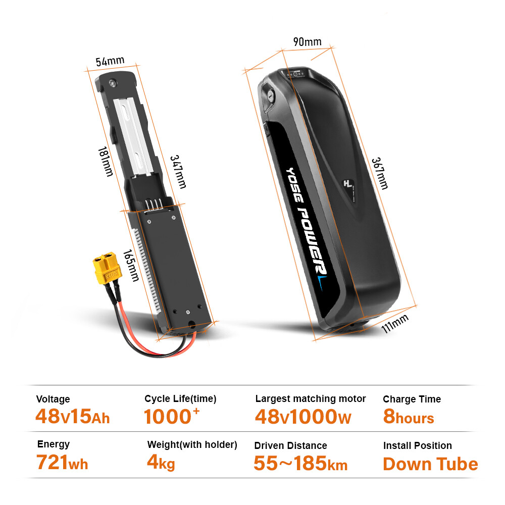 36 volt 48 volt Lithium Battery Electric Bike Batteries 48V 15Ah Hailong Battery