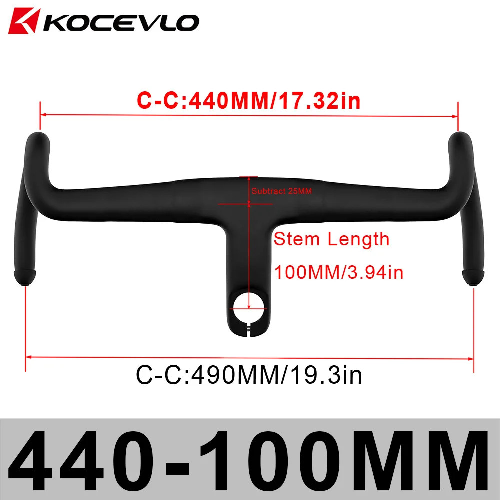 Gravel Carbon Integrated Handlebar 28.6mm with Spacers Internal Cables Drop Bar