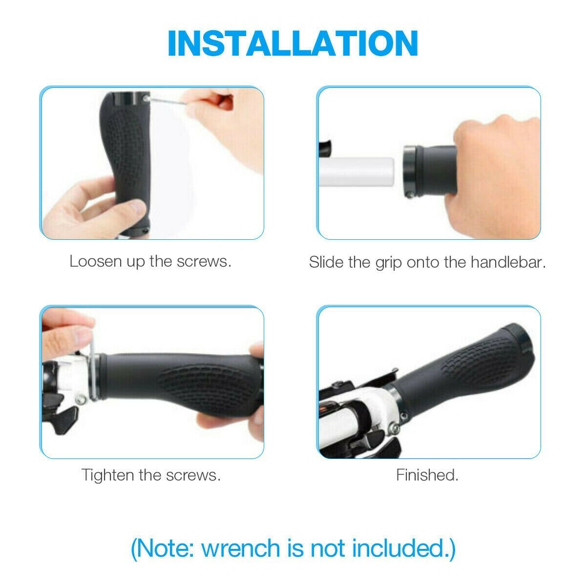 Bike Rubber Handlebar Grips Double Lock On MTB Mountain Bicycle Ergonomic Grip