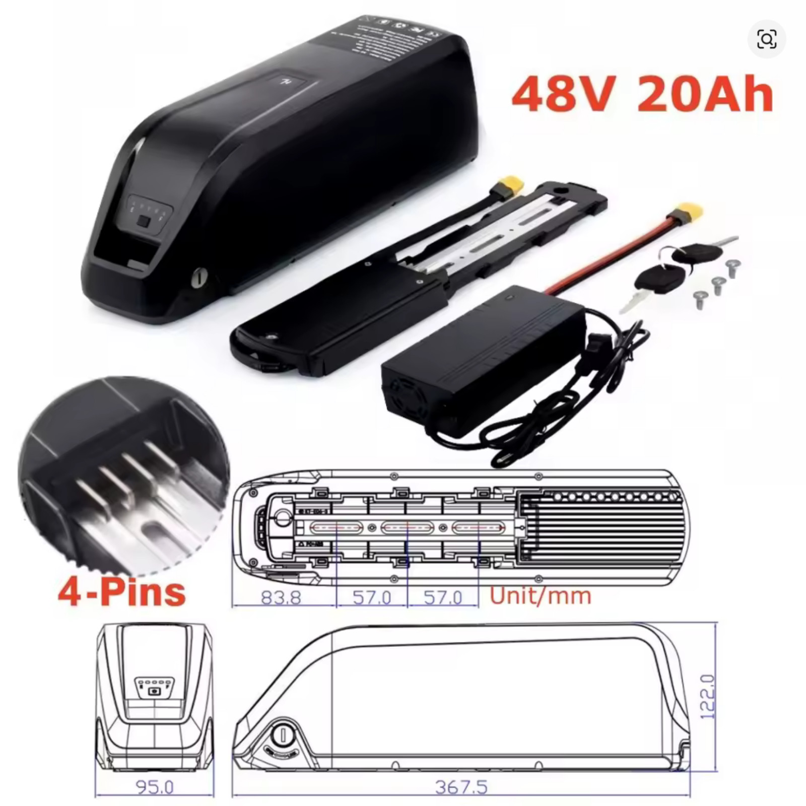 NEW Hailong Lithium Li-ion EBike / Bike / Bicycle Long Range Battery 48V 20Ah
