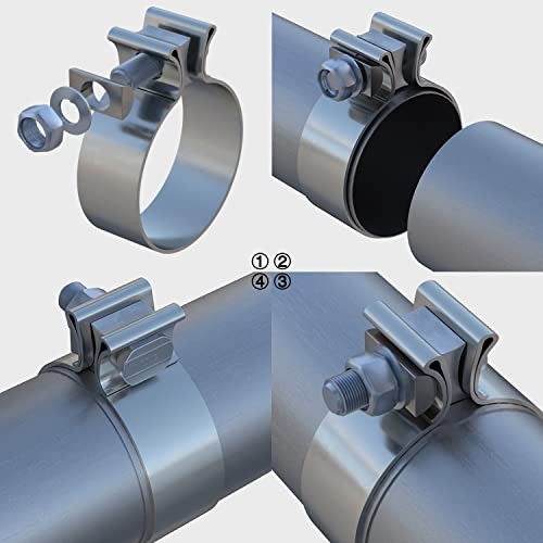2.75 inch Exhaust Clamp Narrow Band Stainless Steel for Exhaust Pipe, 2.75″