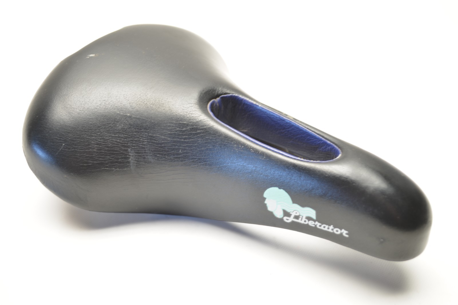 TERRY WOMENS LIBERATOR BICYCLE BLACK BLUE LEATHER SEAT SADDLE 245 MM X 163 MM