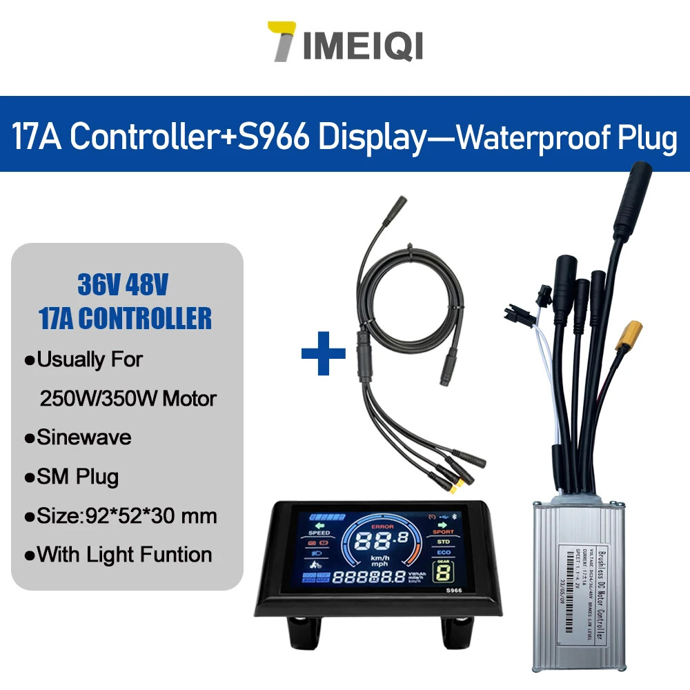 Three-Mode Sine Wave Controller 36V 48V 17/26/30/40A with LCD S866 S966 Display