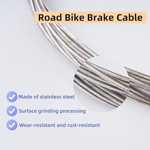 4 Pcs Road Bike Brake Cables,Stainless Steel Bike Brake Inner Cables,Universal R