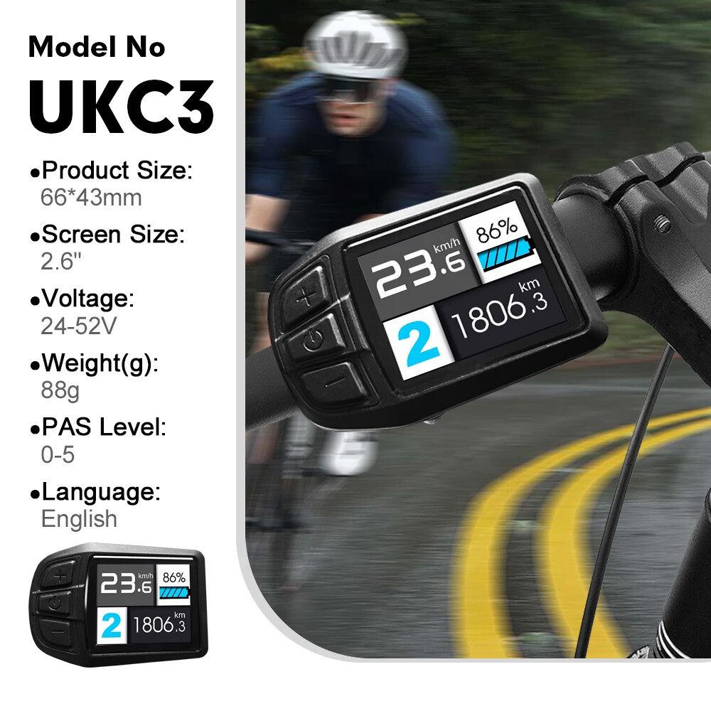 E-bike Display 24V/36V/48V/60V/72V Waterproof/SM Plug for E-bike Conversion Kit