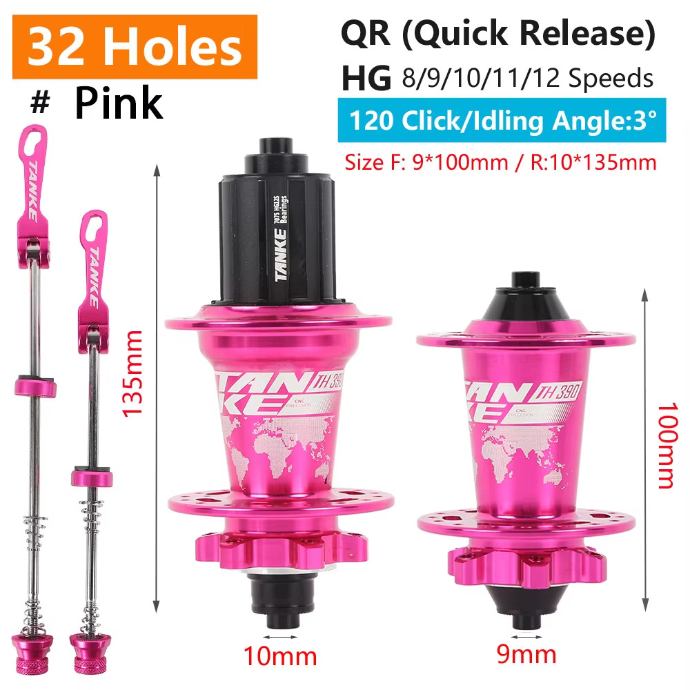120 Click Hub 6 Bearing MTB Mountain Bike Front Rear Thru HG 28 32 36 Holes Disc