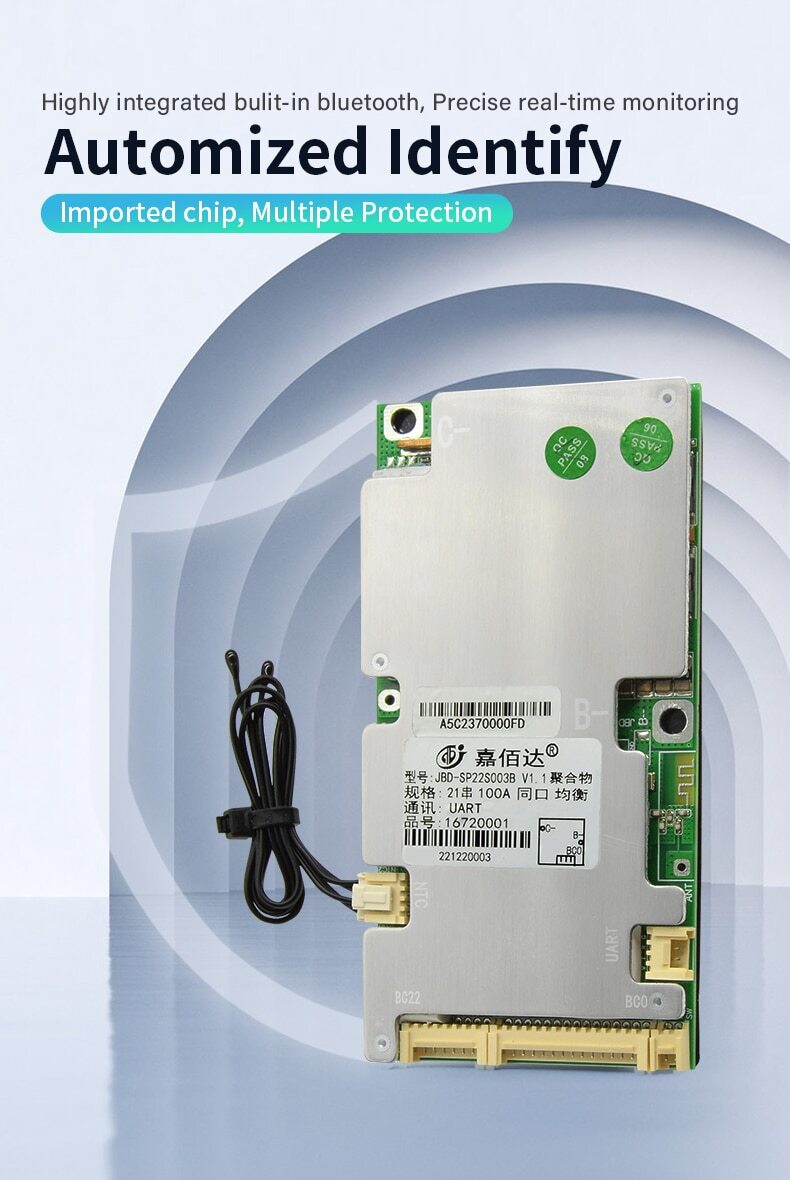 Smart BMS 24V – 60V Lifepo4 40A 50A 80A 100A Lithium 6S 8S 10S 13S 16S 20S 22S