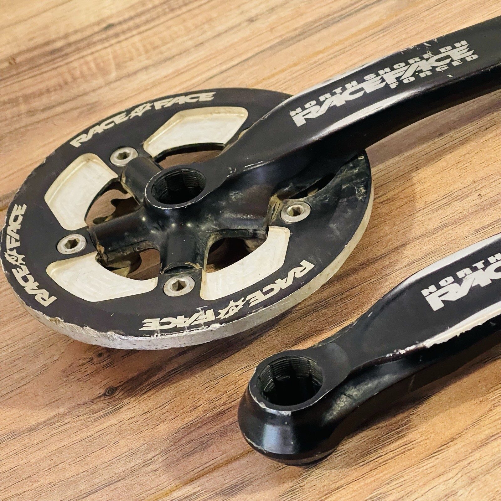 Race Face North Shore DH Crankset 175 ISIS 94BCD 58 BCD Bash Ring WORN CHAINRING