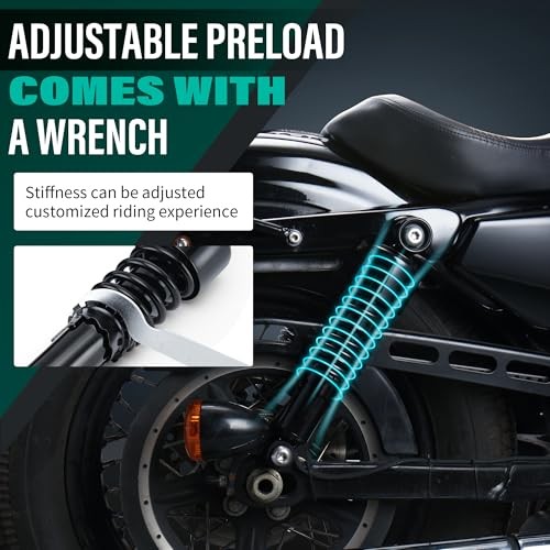 10.5″/267mm Lowering Slammer Rear Shock Suspension Kit for Harley 1980 Black