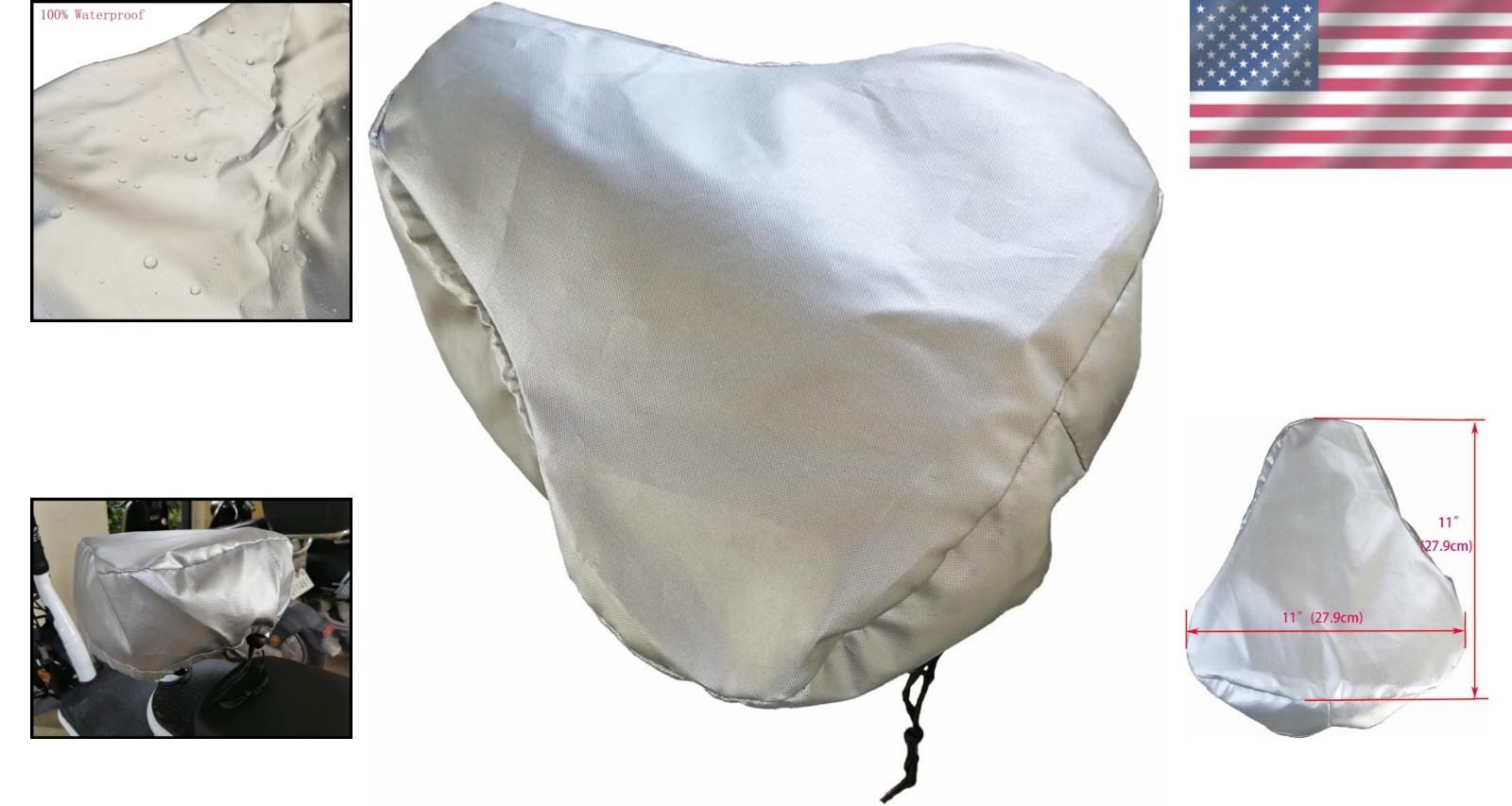 Universal Fit Waterproof Bike Seat Cover – Heavy Duty & UV Safe – 11» x 11»