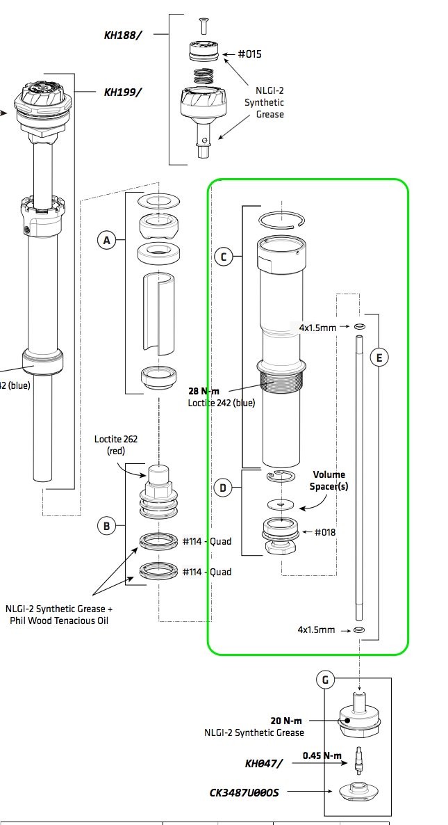Cannondale Lefty Oliver Air Cylinder Kit Size 134mm – KH205/