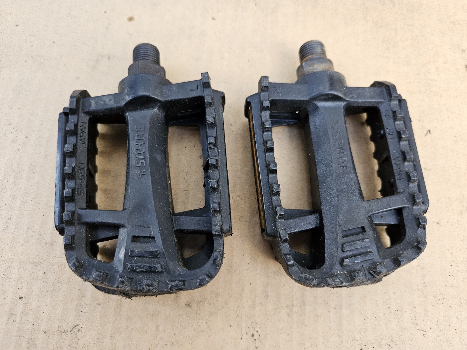 Vintage Sakae Ringo SR SP-530 Mountain Bike Platform Pedals 9/16″ Black Japan