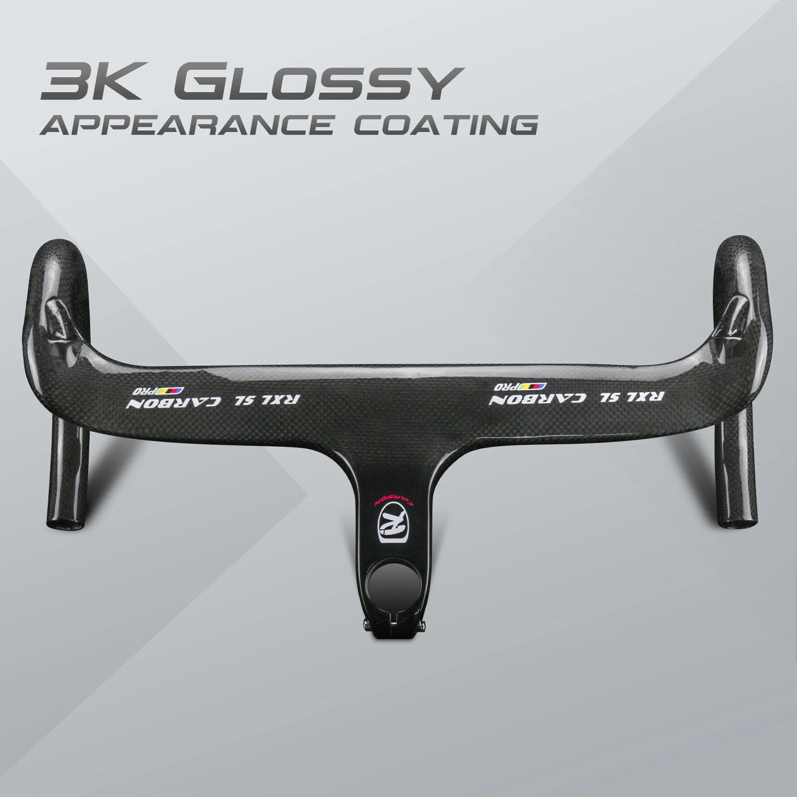 Carbon Road Bike Handlebar Integrated With Stem Internal Routing Drop Bar 28.6mm