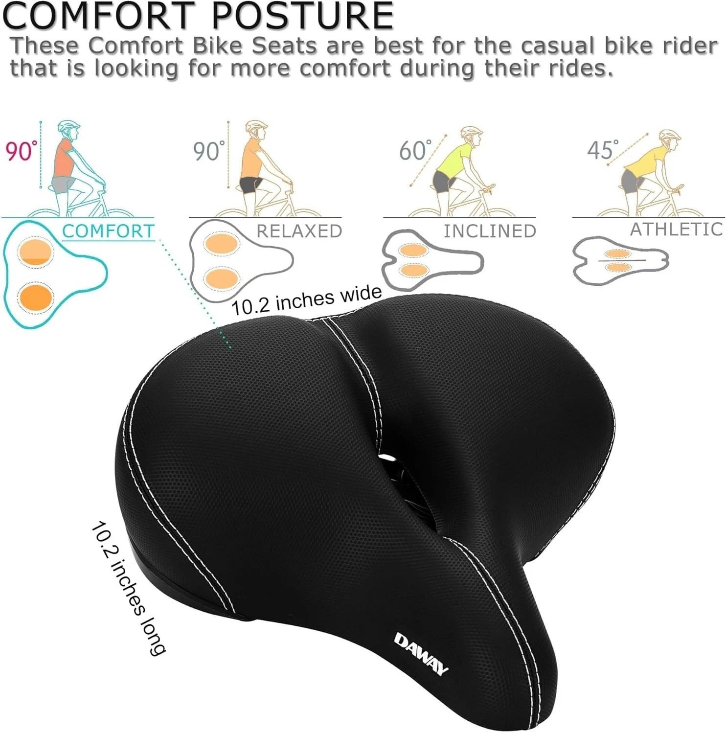 C30 Oversized Bike Seat with Memory Foam – Comfort for Peloton & Mountain Bikes