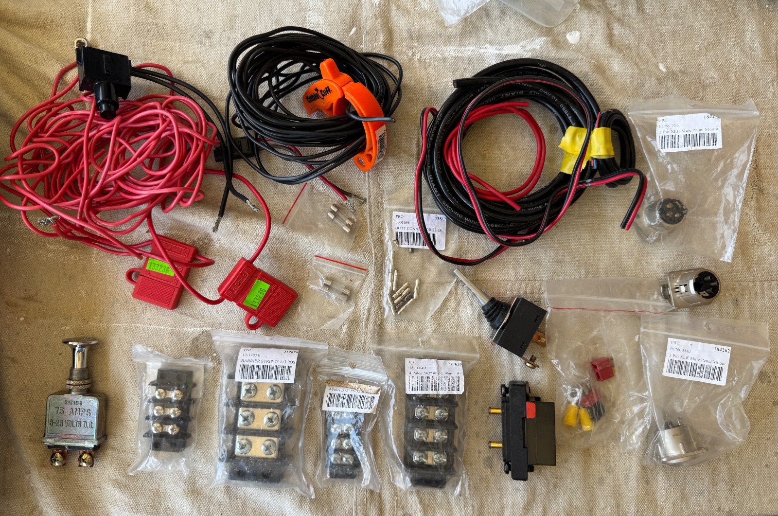 Mixed 20 pc Lot Ebike Supplies Barrier Strip Panel Mount Butt Connector Switch
