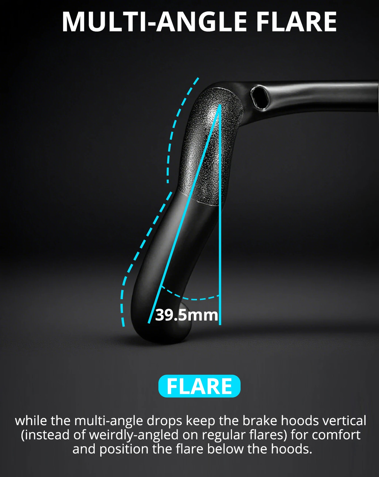 Carbon Aero Gravel Bike Handlebar Full Internal Cable 31.8mm Drop Bar