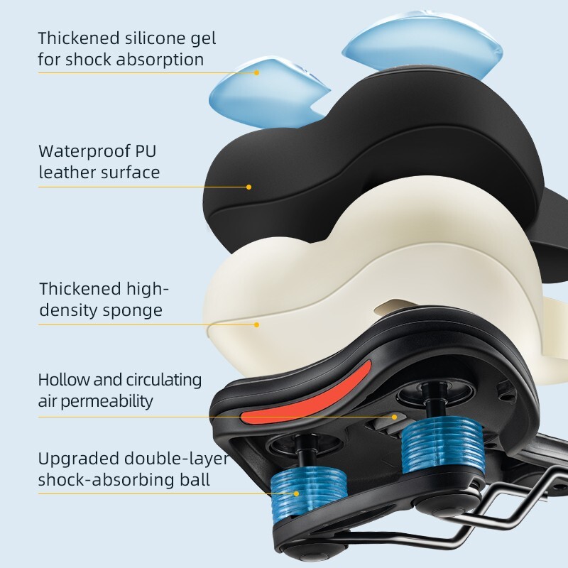 Bicycle Saddle Bike Comfort Wide Soft Gel Bike Seat Sporty Air Cushion Men Women
