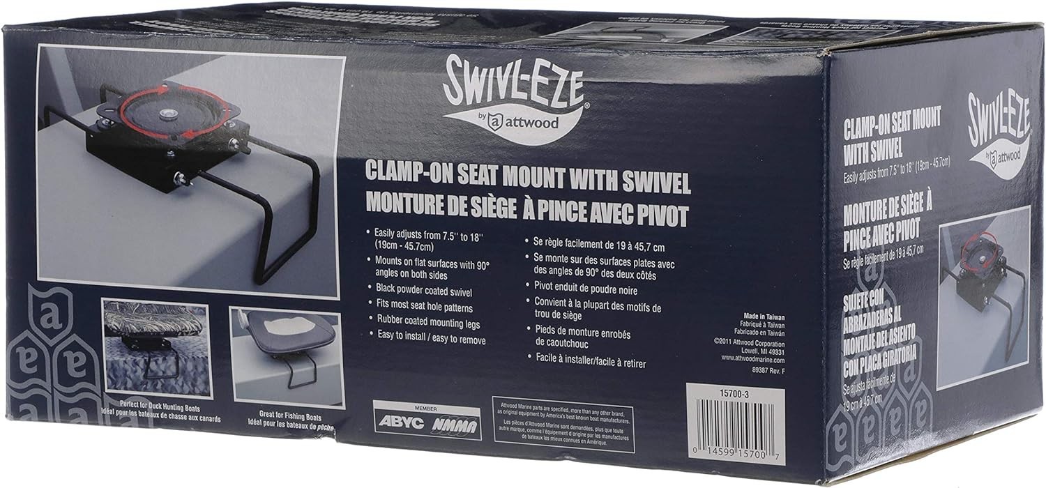 Powder-Coated Steel Boat Seat Mount – Clamp-On, Adjustable 7.5-18 Inches