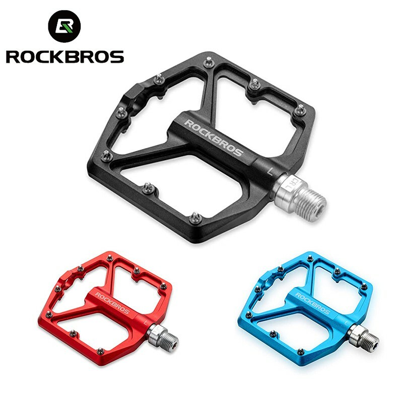 ROCKBROS Bicycle Pedals Alu 9/16″ Non-Slip Sealed Bearing Cycling Flat Pedals US