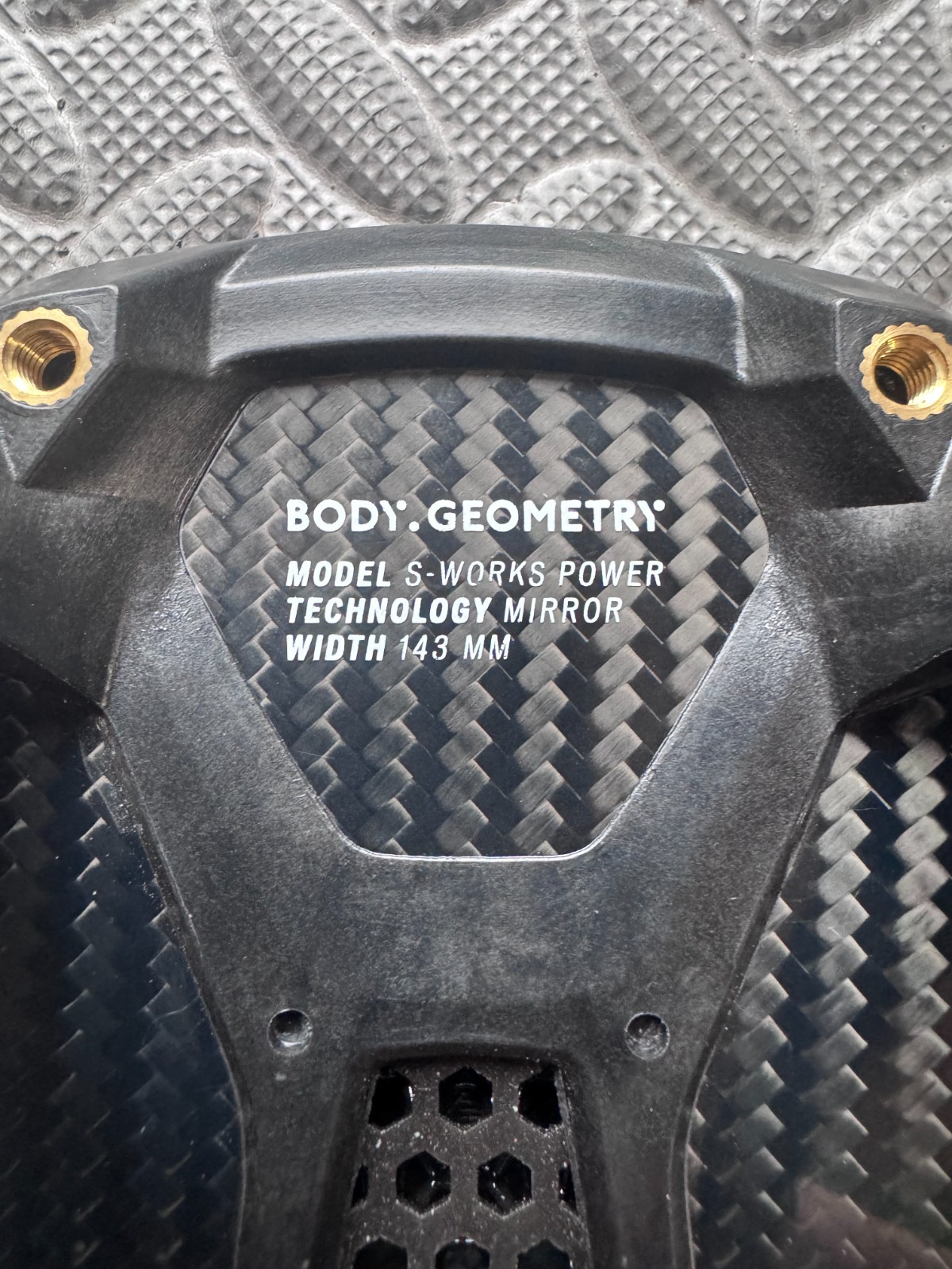 Specialized S-Works Power Saddle with Mirror 3D Printed 143mm Carbon Fiber Rails