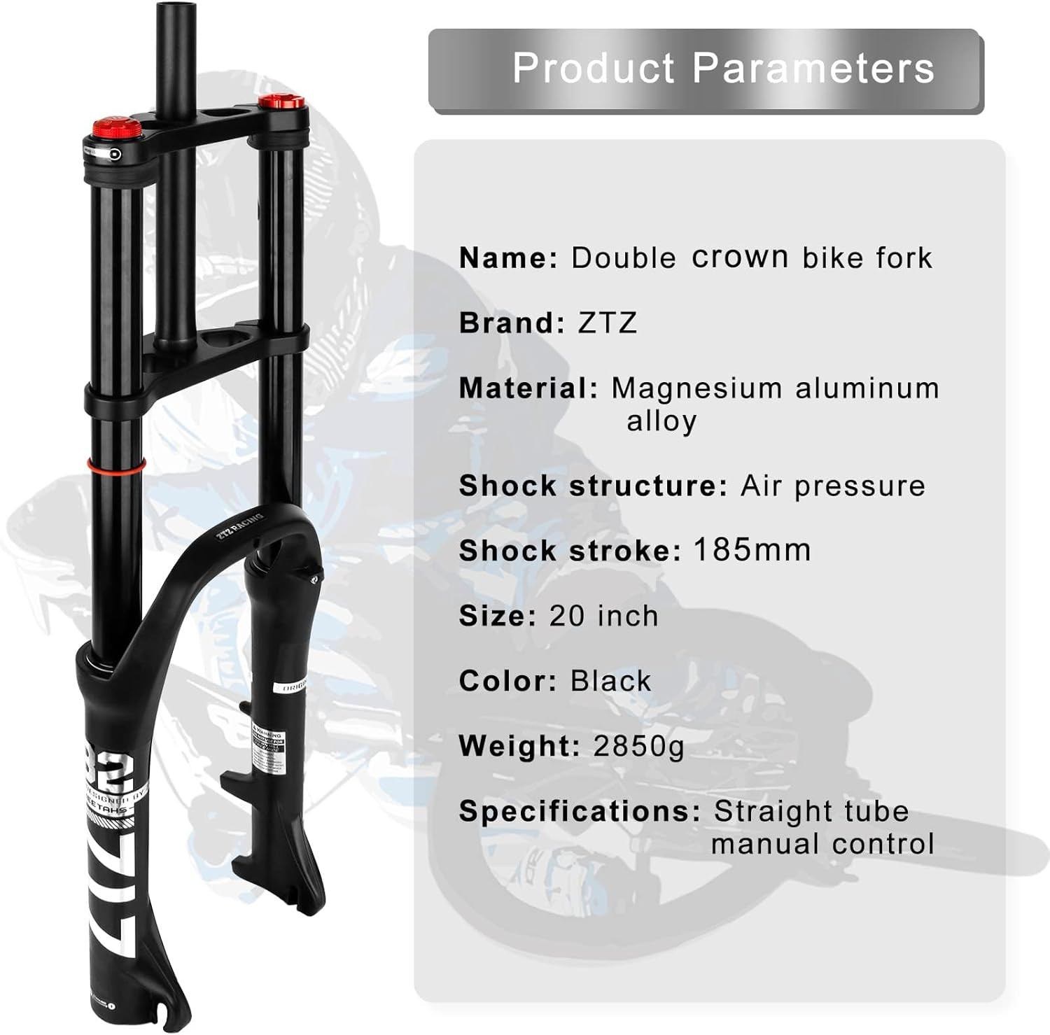20/26 Inch 4.0 Fat Tire Bike Air Suspension Fork – 180Mm Travel, 135Mm Hub Spaci
