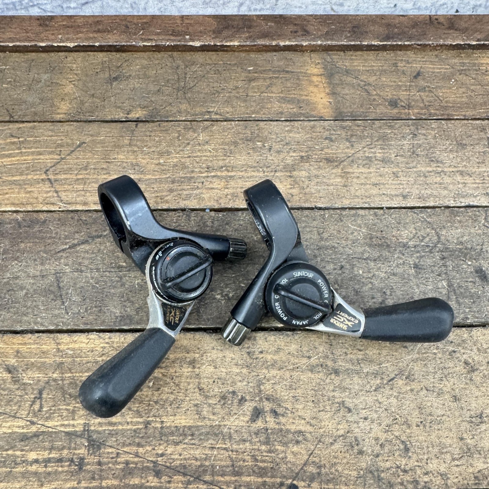 Vintage Suntour XC Expert Black Thumb Shifter Set 3x8s Microdrive 90s MTB Japan