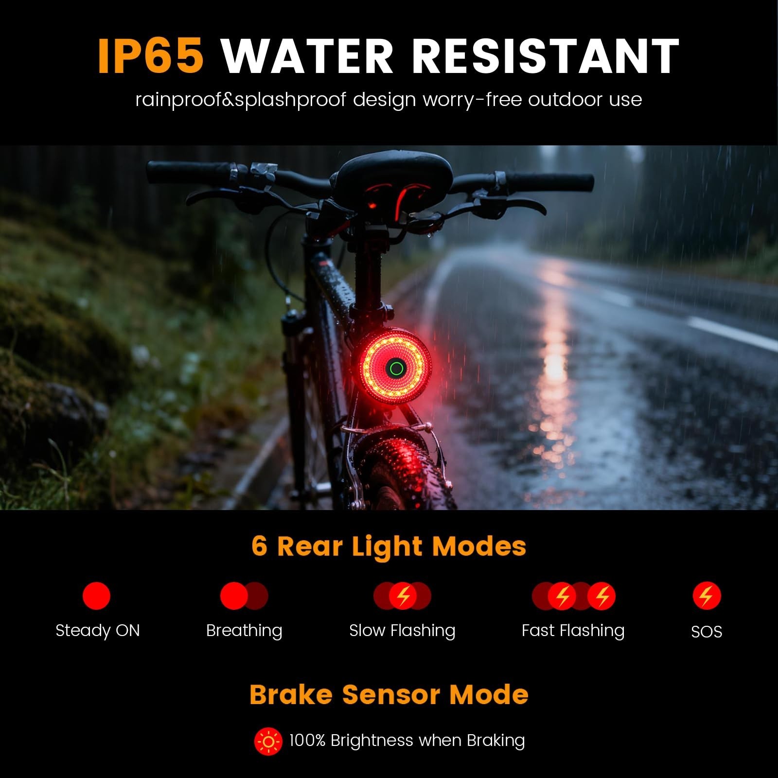 Bike Lights for Night Riding, 2000LM Bike Headlight and Taillight Set with Br…