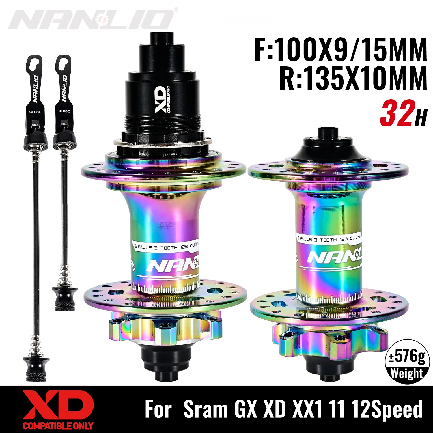 XD HG MS 28/32/36 Holes Mountain Bike Hubs 120Clicks Front 9*100mm Rear 135*10mm