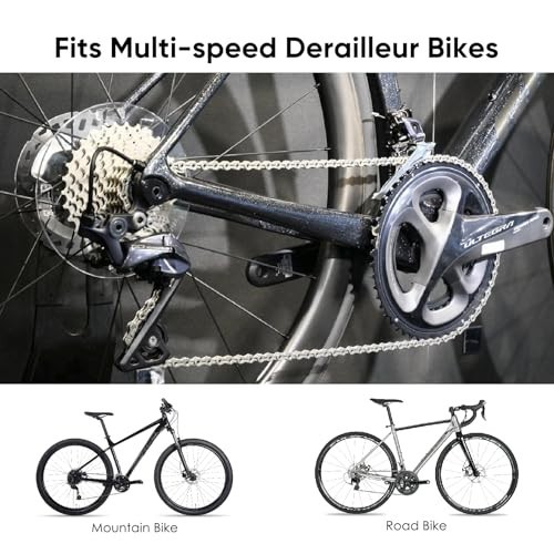 6/7/8/9/10/11/12 Speed Bike Chain, 116/126 Links, Quick Link, Carbon Steel MTB/R